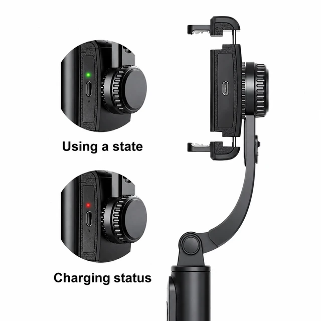 Q08 1-axis Gimbal Stabilizer With 2.5 Feets Extendable Rod And Wireless Remote Also Works As Tripod And Selfie Stick