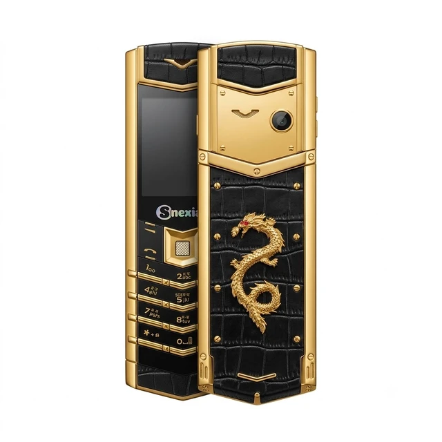 Snexian Bold V1 Dual Sim Phone With Premium Design Metal Body 1.8 Inch Display With Upto 5 Days Battery Backup | Black + Gold