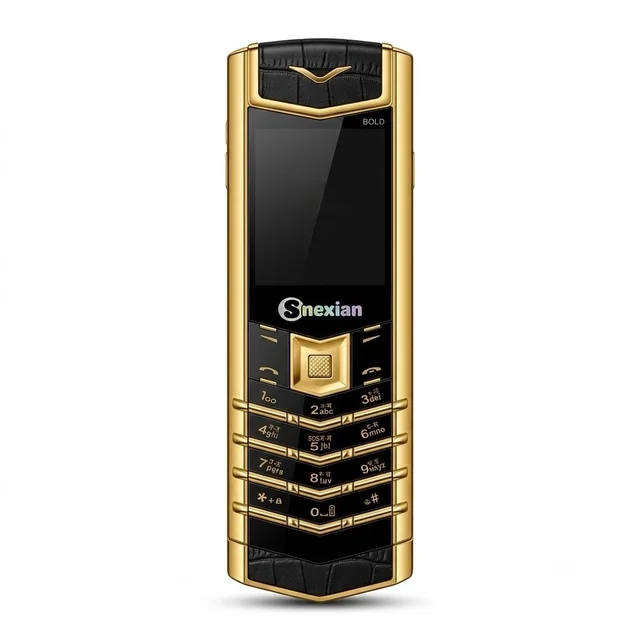 Snexian Bold V1 Dual Sim Phone With Premium Design Metal Body 1.8 Inch Display With Upto 5 Days Battery Backup | Black + Gold
