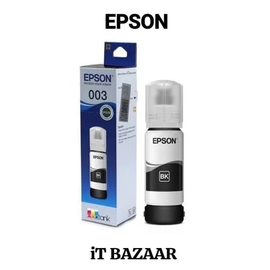 EPSON 003 Black Ink Bottle 65ml - 1 Pcs, Black