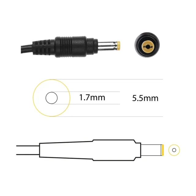 LAPTOP ADAPTER for ACER YELLOW PIN 65W Compatible - TECHIE, 65W, Yellow PIN (5.5mm x 1.7mm)