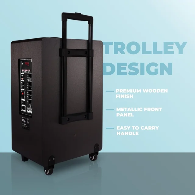 ZEBRONICS Banjo, 2X12L2 80watt RMS, Trolley DJ Speaker