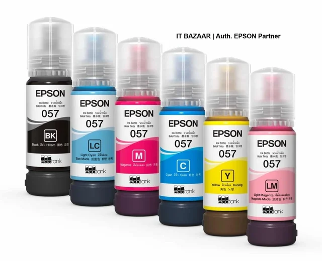 EPSON 057 ORIGINAL INK Bottle (C/M/Y/K/LM/LC) for L8050/L18050 - 1 x Pcs
