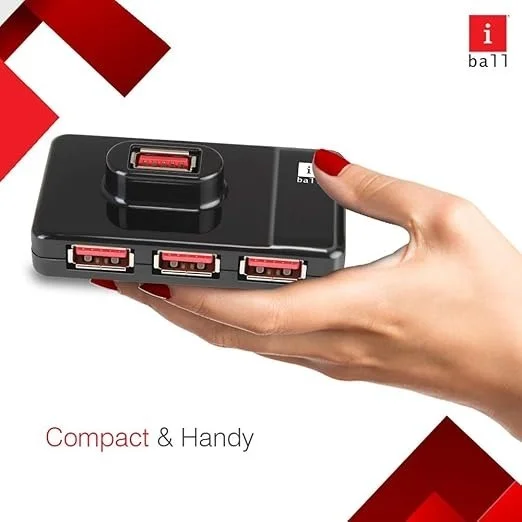 iBall Piano 430 USB 3.0 HUB, 4-Port, 1M Flexible Cable - IBALL