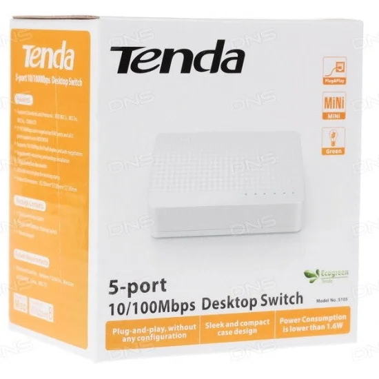 TENDA SWITCH 10/100Mbps - 5 PORT, TENDA