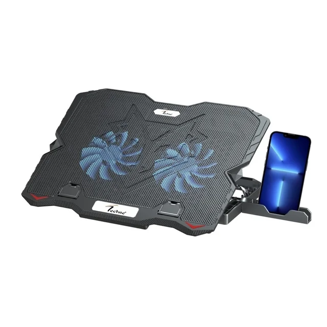 Techie 2 Fan Laptop Cooling Pad With Mobile Stand - TCP-IIM, TECHIE