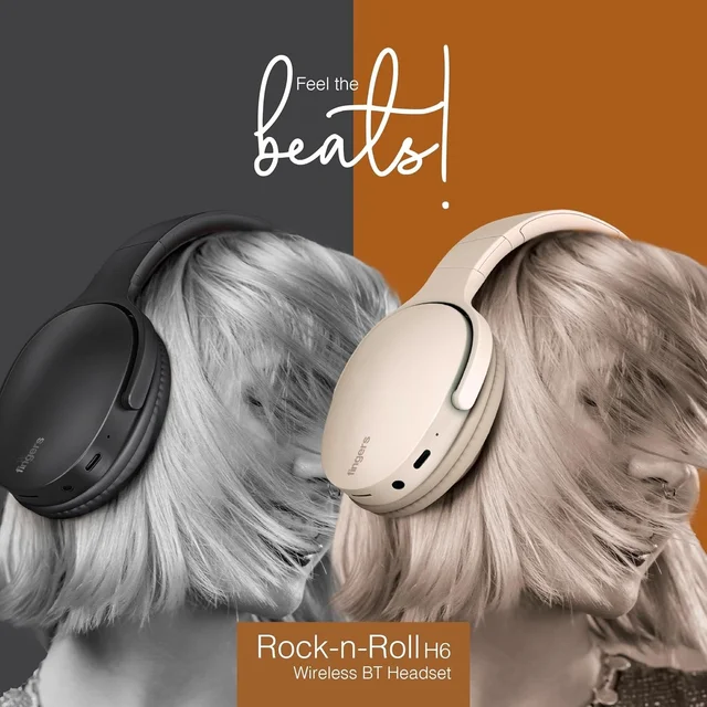 FINGERS Rock-n-Roll H6 Bluetooth Headphones - WIRELESS, ROCK-N-ROLL, Red
