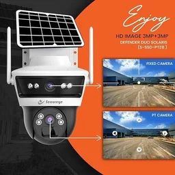 Secureye Solar 4G PTZ Camera 3mp + 3mp Dual lens (2 Way Audio) - 3MP+3MP