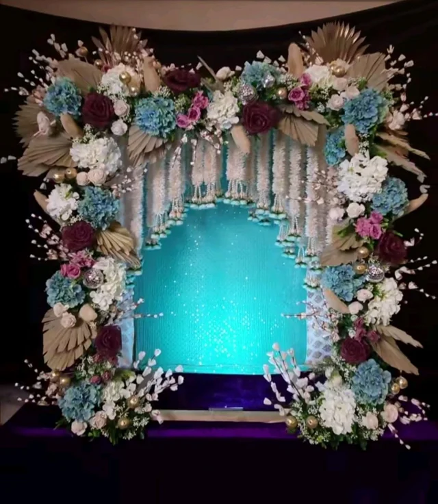 Ganpati Decoration Artificial Flower & Dri