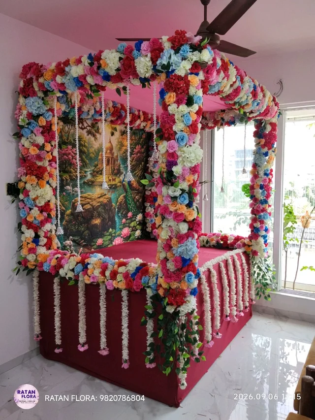 Ratan Flora Artificial Flower Ganpati Decoration