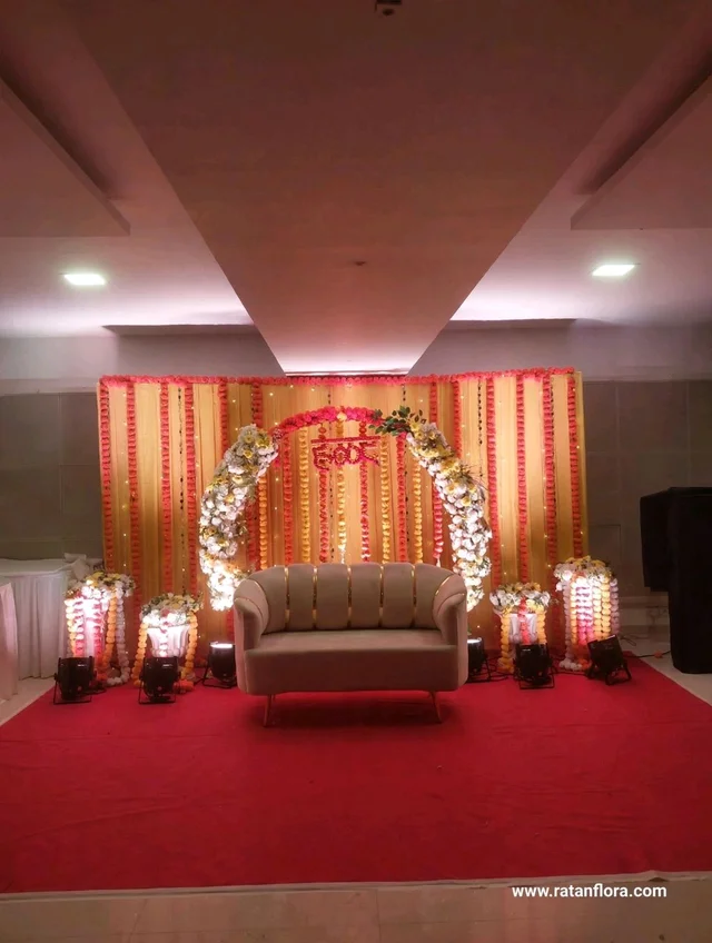 Haldi Decoration Artificial Flower Setup 