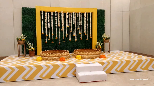 Haldi Decoration Real Flower 