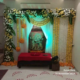 Home Decoration( Package) Gate, Passage,Hall Room Backdrop For PUJA ( Real+Artificial Mix)