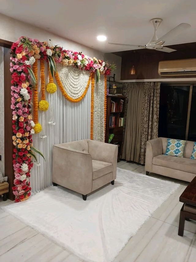 Home Decoration Package Gate, Backdrop,Hall Room, Welcome Bord,Decoration Artificial Flower & Real Green 