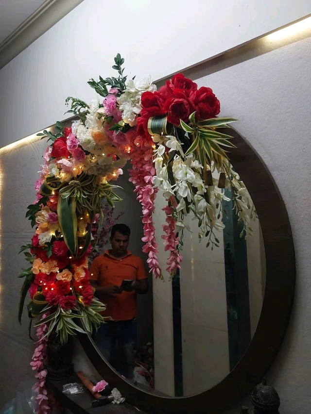 Home Decoration Package Gate, Backdrop,Hall Room, Welcome Bord,Decoration Artificial Flower & Real Green