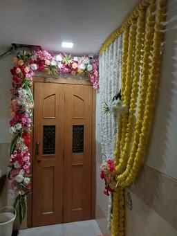 Home Decoration Package Gate, Backdrop,Hall Room, Welcome Bord,Decoration Artificial Flower & Real Green