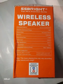 SSBRIGHT SG-4171C Wireless Portable Speaker, Studio Quality Sound, Bluetooth Compatible - Peach