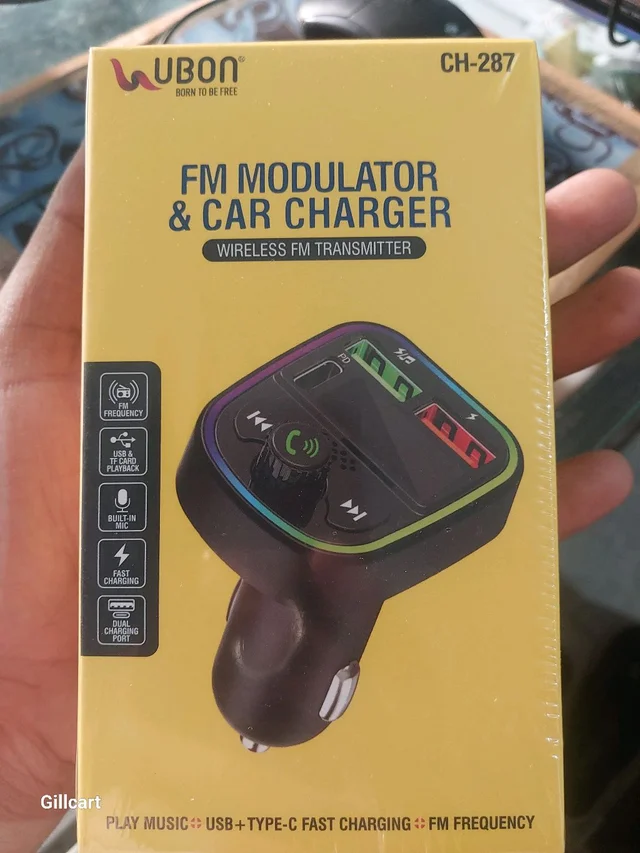 UBON Ubon CH-287 FM Modulator and Car Charger - Black