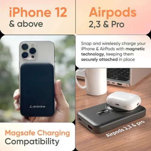 Ambrane aerosync 10000 mah magsafe power bank