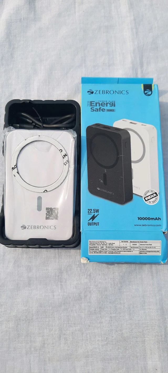 Zebronics Energi Safe 10R2 22.5 Watt 10000mAh Powerbank
