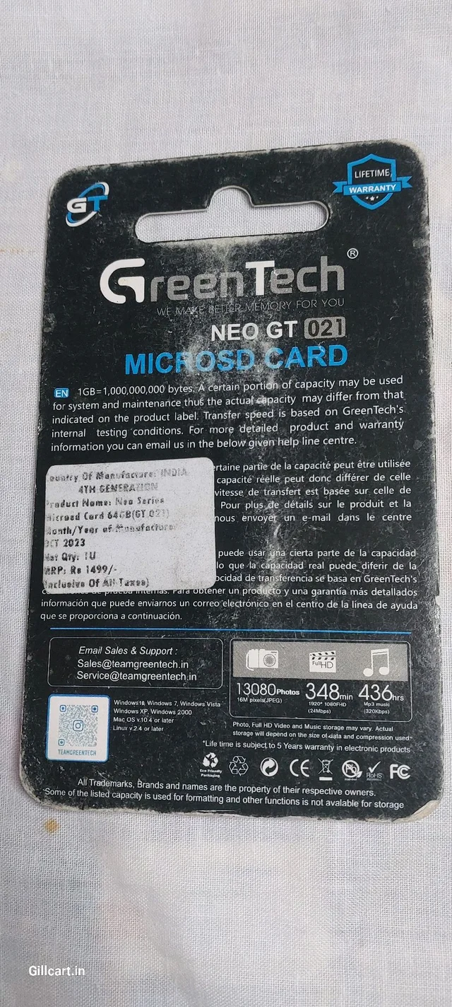 Greentech 64 GB sd Card