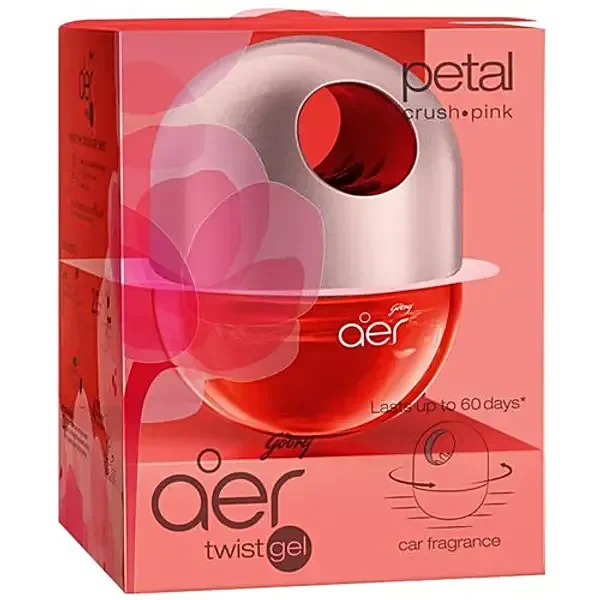 Godrej Air Twist Gel - Petal Crush Pink - Car Fragrance - 45 g