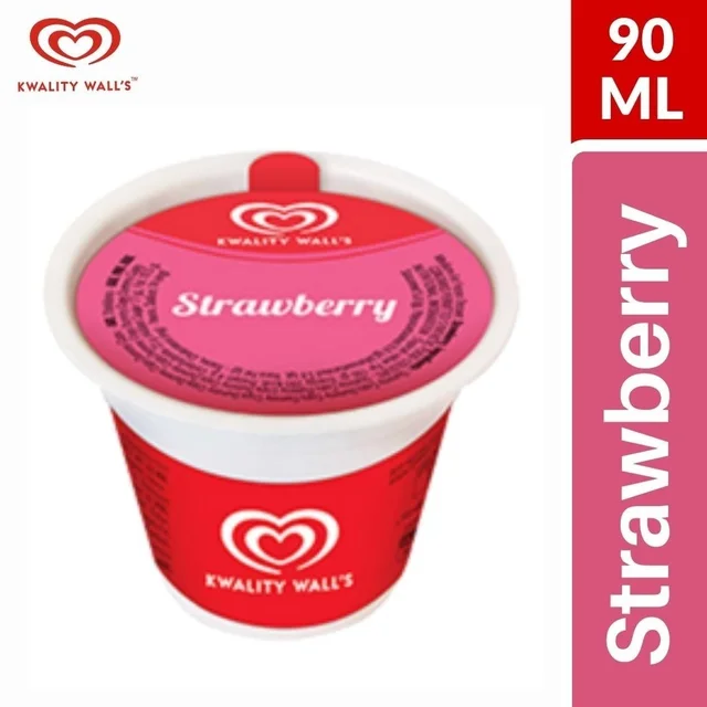 Kwality Walls Strawberry Cup Ice Cream - 90 ml