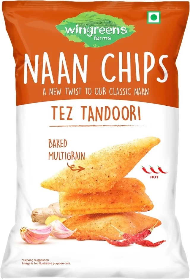 Wingreens Naan Chips Tez Tandoori - 150g