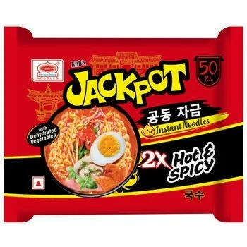 Kab's Jackpot 2X Hot & Spicy Instant Noodles - With Dehydrated Vegetables - 100 g