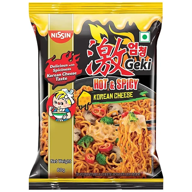 Nissin Geki Hot & Spicy Korean Cheese Flavoured Instant Noodles