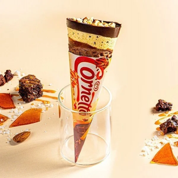 Kwality Walls Cornetto Salted Caramel Brownie Frozen Dessert Cone - 110 ml