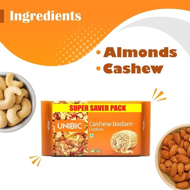 Unibic Cashew Badam Cookies - Family Pack - 500 g