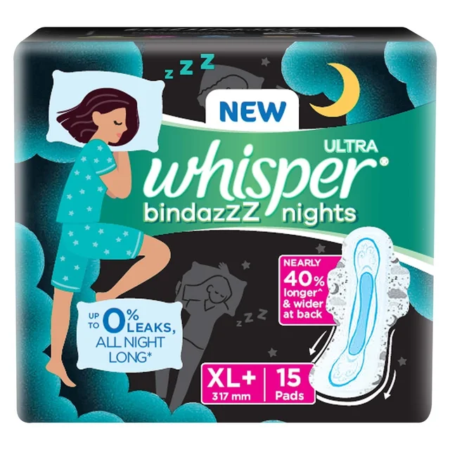 Whisper Choice Bindazzz Nights Sanitary Pads(Xl+ Wings) - 1 pack (7 pieces)