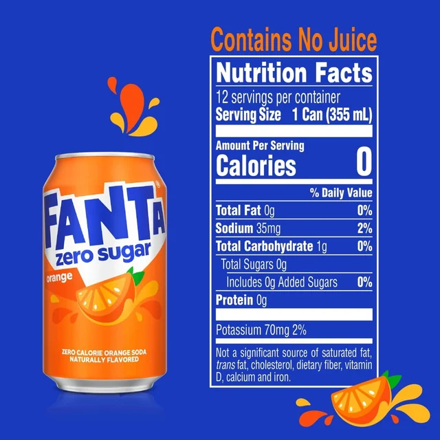 Imported Fanta Zero Sugar Orange - 330ml