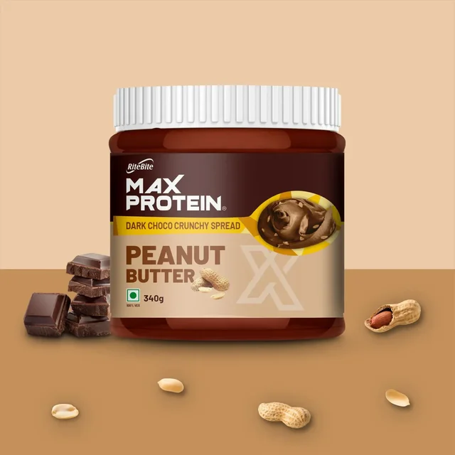 Max protein Peanut Butter Dark Choco Crunchy Spread - 340 gm