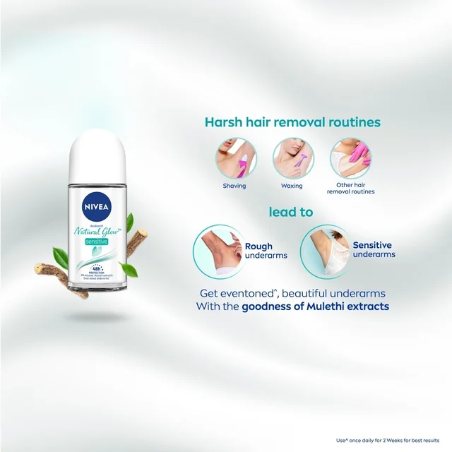 Nivea Natural Glow Sensitive Roll On Deodorant - 50ml