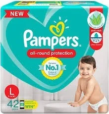 Pampers Diaper With Aloevera ( L, 9-14 Kg ) - 1 pack (6+1 free piece)