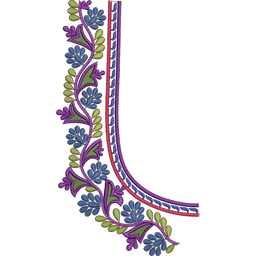 Blouse Design No : BH297 , Flower Bunch, Bridal Design - Full Sleeve, U Shape