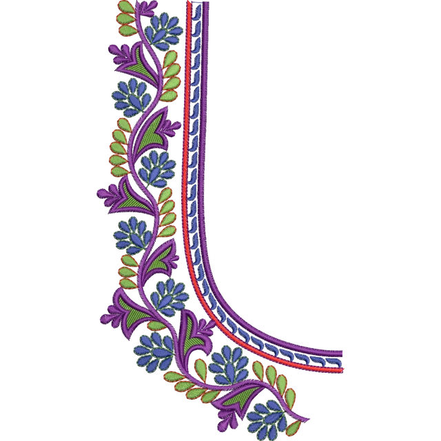 Blouse Design No : BH297 , Flower Bunch, Bridal Design - Full Sleeve, U Shape