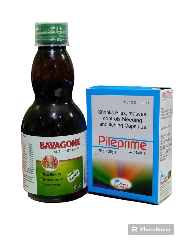 Piles Treatment By 100% safe & Natural resources - 200ml, 30 pieces caps