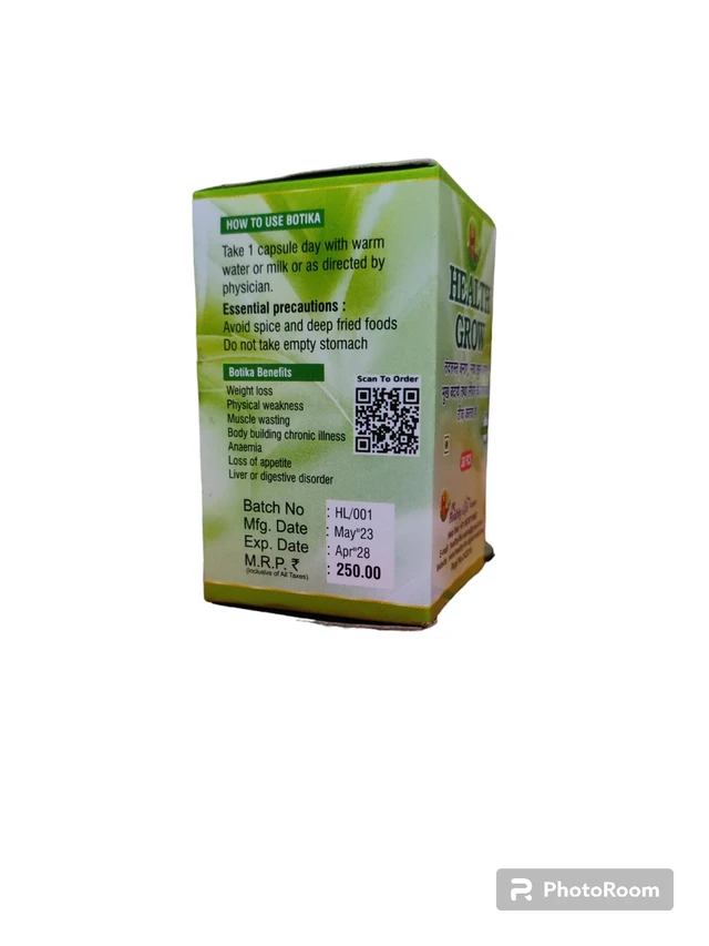 Health Grow Capsules Growth Your Health (Ladies And Jents) Both Are Using Very Effective Improvement Just 1 Month - 30 pieces caps