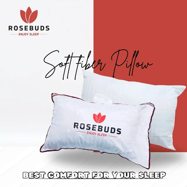 Rosebuds Fiber Pillow - 27x17, White
