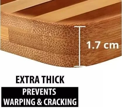 Wooden Cutting Board for Kitchen - Large Composite Cutting Board with Non-Slip Feet, Juice Groove, Dishwasher Safe - Thin, BPA Free & Eco-Friendly Chopping Board (36X26 Cm) - 36L x 26W x 1.8Th Centimeters