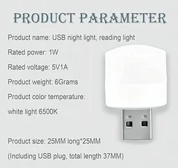 Mini USB LED Light | Plug in Night Light Bulb | USB Light for Laptop | Portable USB LED lamp | Portable Car Bulb for Bedroom Bathroom & Kitchen Use (10 pcs) | - 40D x 30W x 30H, White