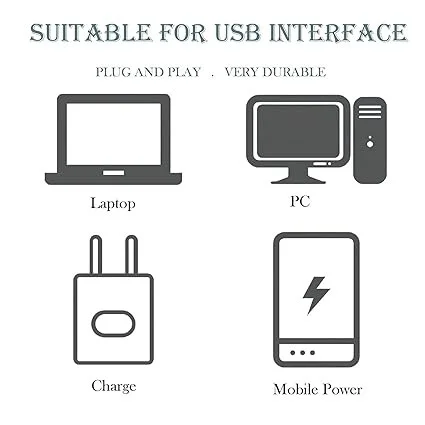 Mini USB LED Light | Plug in Night Light Bulb | USB Light for Laptop | Portable USB LED lamp | Portable Car Bulb for Bedroom Bathroom & Kitchen Use (10 pcs) | - 40D x 30W x 30H, White