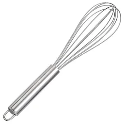 Home Multiuses Stainless Steel Kitchen Utensil Balloon Shape Wire Whisk, Egg Beater, Kitchen Tool, 20cm (Silver)