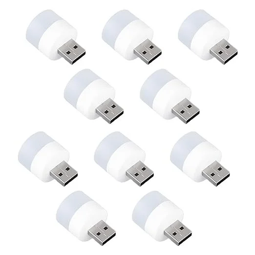 Mini USB LED Light | Plug in Night Light Bulb | USB Light for Laptop | Portable USB LED lamp | Portable Car Bulb for Bedroom Bathroom & Kitchen Use (10 pcs) |