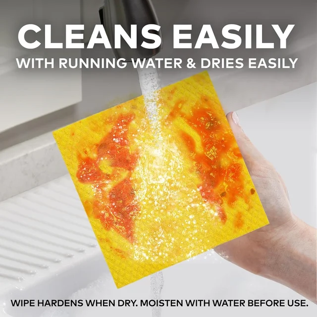 Sponge Wipe Resusable Kitchen Cleaning foam Cellulose wood Sponge- Easy to use, Multi- color & Biodegradable (pack of 5)