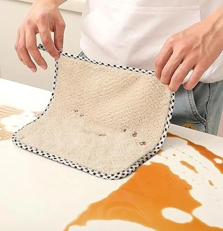 Microfiber Cleaning Cloths, 5 Pcs 25 x 25 cms Multi-Colour | Highly Absorbent, Lint and Streak Free, Multi -Purpose Wash Cloth for Kitchen, Car, Window, Stainless Steel, Silverware