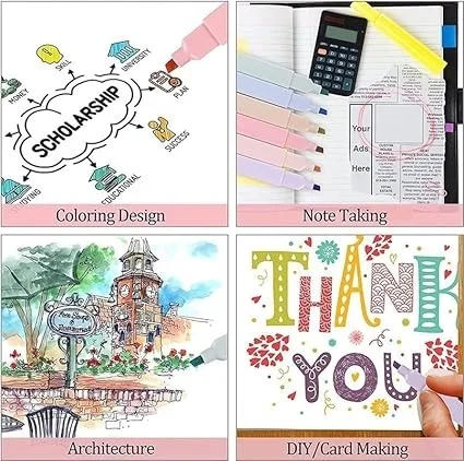 Shuttle Art 6 Pcs Aesthetic Cute Highlighters Bible Highlighters